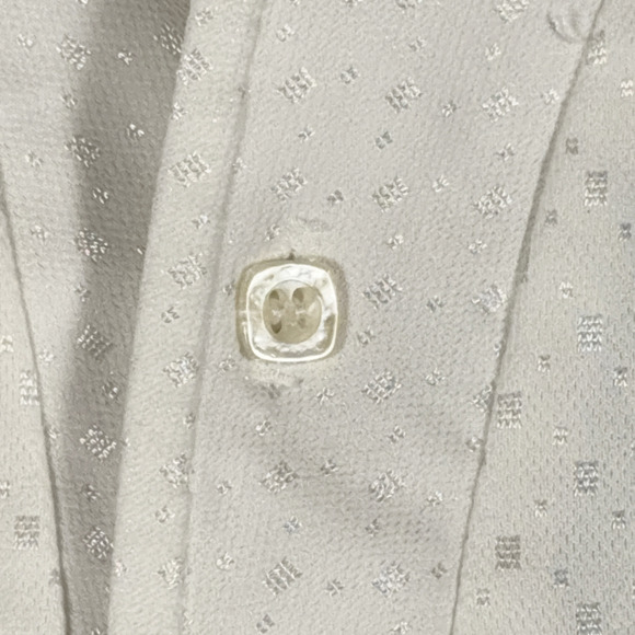 Vintage Resort Ware Polo Shirt Adult MEDIUM White Sparkle Pin Dot Disco 70s - Picture 4 of 7